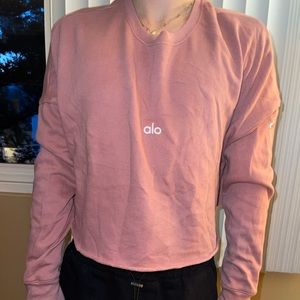 Alo blush pink crop top